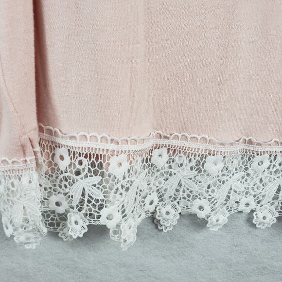 Lane Bryant 18/20 Crochet Lace Trim Blouse Pastel Pink Feminine Fairy Coquette - Picture 2 of 10